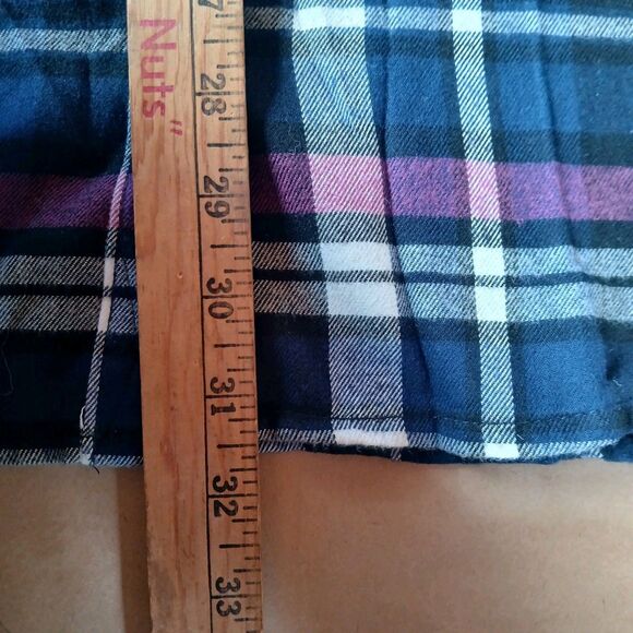 Jachs Girlfriend Blue Purple Plaid Soft Flannel Shirt Size XL Long Sleeve Hike - Picture 11 of 11